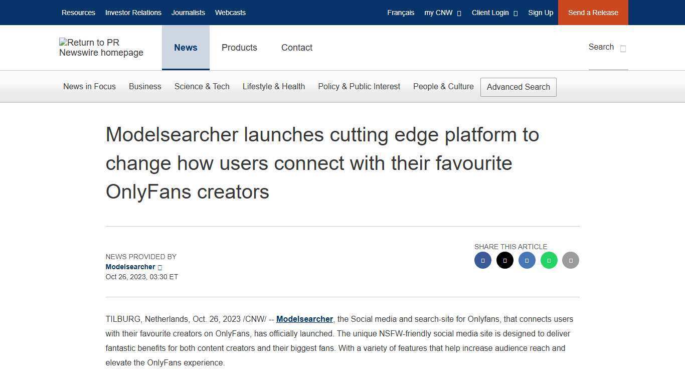 Modelsearcher launches cutting edge platform to change how users connect with their favourite OnlyFans creators